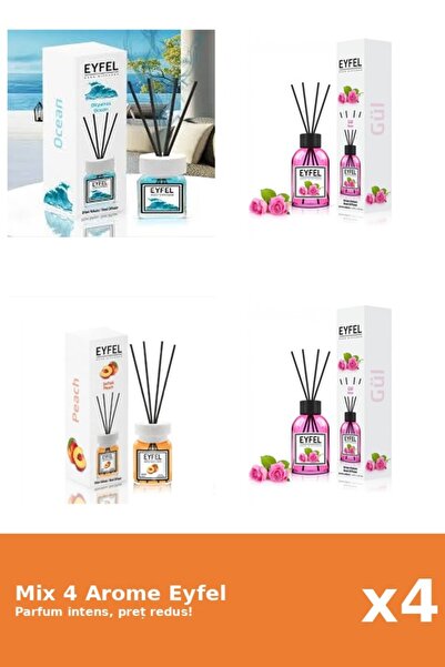 Eyfel Set 4 Mix Eyfel: 1x Ocean, 1x Piersica, 2x Trandafir