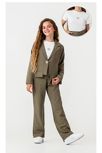 CİCHLİD Kız Çocuk Kumaş Üçlü Takım