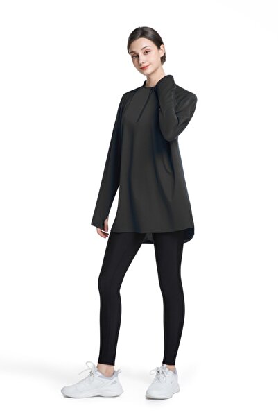 Athxora Modest Activewear Womens Black Yoga&Training Sports Top