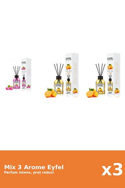Eyfel Set 3 Mix Eyfel: 2x Portocala, 1x Trandafir