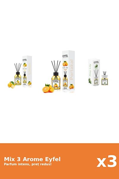 Eyfel Set 3 Mix Eyfel: 1x Lacramioare, 1x Lamaie, 1x Portocala