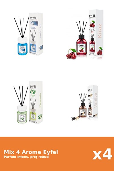 Eyfel Set 4 Mix Eyfel: 1x Cirese, 1x Cool Water, 1x Iasomie, 1x Vanilie