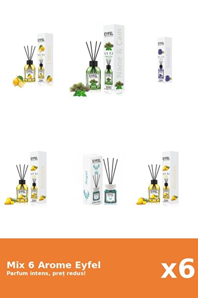 Eyfel Set 6 Mix Eyfel: 2x Ananas, 1x Angel, 1x Lamaie, 1x Pin Si Menta, 1x Za...