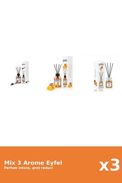 Eyfel Set 3 Mix Eyfel: 1x Mango, 1x Piersica, 1x Vanilie