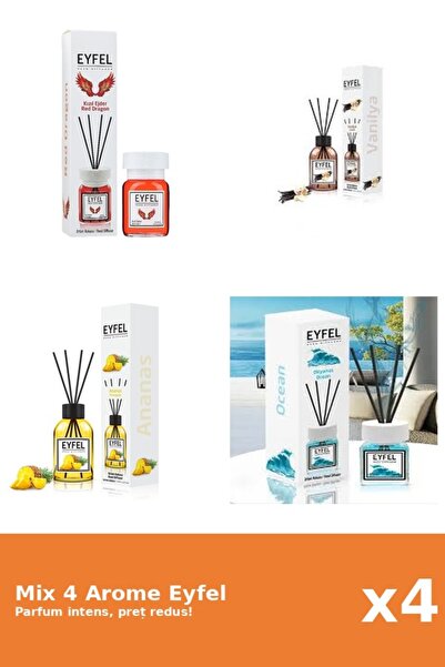 Eyfel Set 4 Mix Eyfel: 1x Ananas, 1x Ocean, 1x Red Dragon, 1x Vanilie