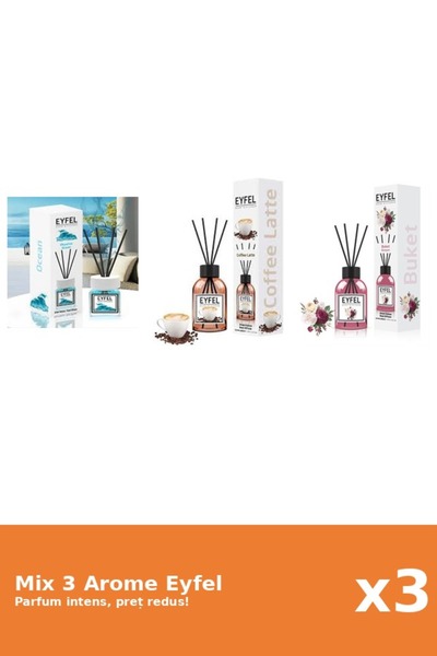 Eyfel Set 3 Mix Eyfel: 1x Bouquet, 1x Cafea, 1x Ocean