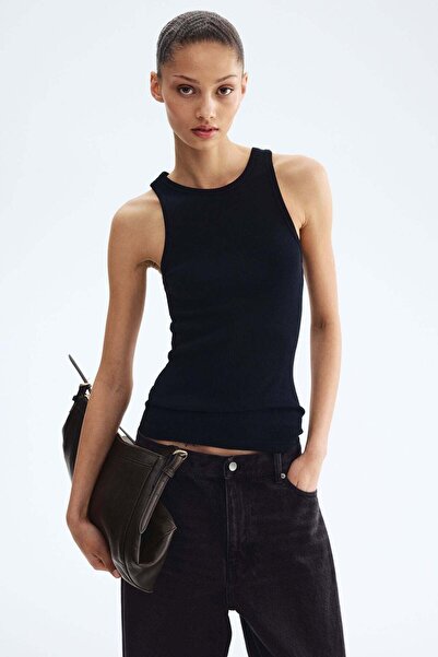 H&M Ribbed silk-blend vest top