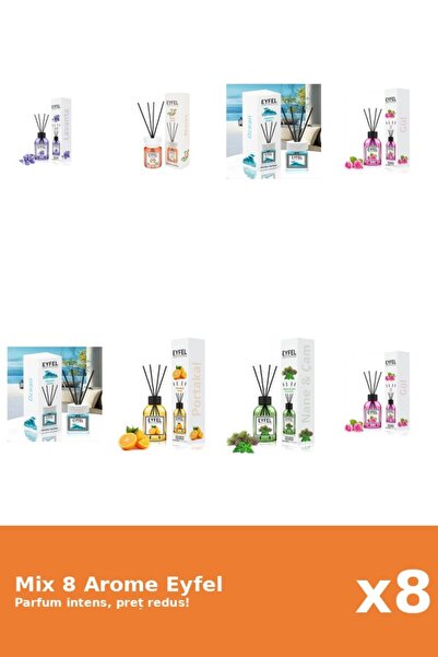 Eyfel Set 8 Mix Eyfel: 1x Acacia, 1x Lavanda, 2x Ocean, 1x Pin Si Menta, 1x P...
