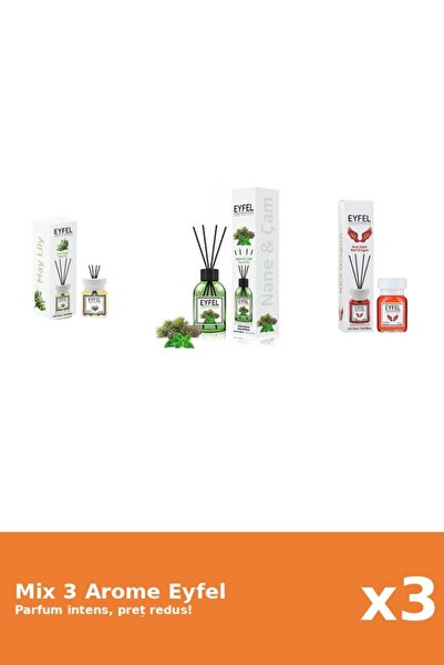 Eyfel Set 3 Mix Eyfel: 1x Lily of the Valley, 1x Pine and Mint, 1x Red Dragon