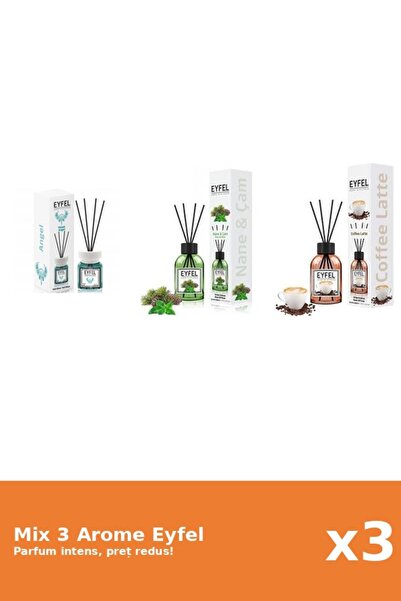Eyfel Set 3 Mix Eyfel: 1x Angel, 1x Cafea, 1x Pin Si Menta