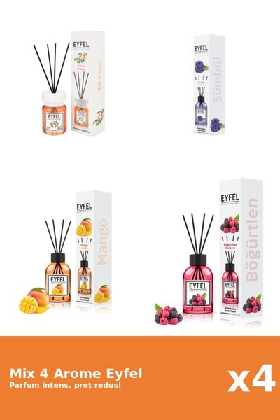 Eyfel Set 4 Mix Eyfel: 1x Acacia, 1x Fructe De Padure, 1x Mango, 1x Zambile