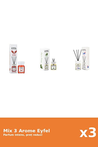 Eyfel Set 3 Mix Eyfel: 1x Lacramioare, 1x Orhidee, 1x Red Dragon