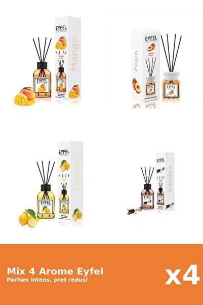 Eyfel Set 4 Mix Eyfel: 1x Lamaie, 1x Mango, 1x Piersica, 1x Vanilie