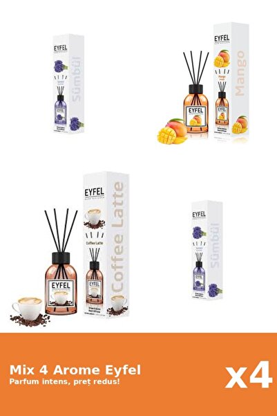 Eyfel Set 4 Mix Eyfel: 1x Cafea, 1x Mango, 2x Zambile