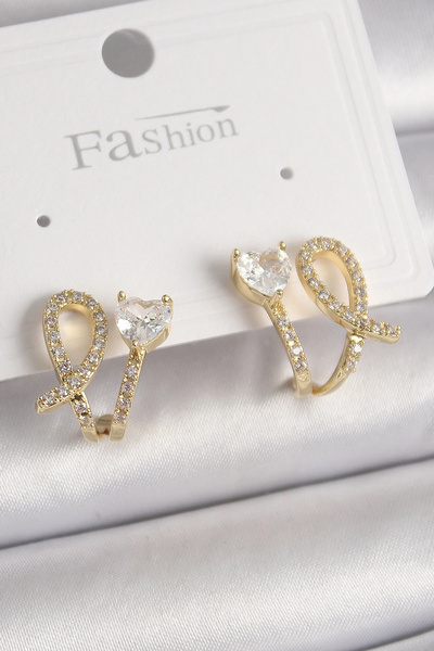 online kapsulavm avm alışveriş Brass Gold Color Knot Model Zircon Stone Heart...