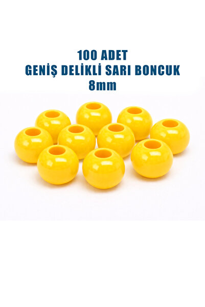 ALASTOR 100 Adet 8mm Parlak Sarı Boncuk Sazan Yemi Geniş Delikli