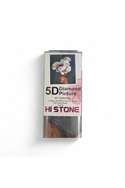 Hobiline Hı Stone 5d Elmas Boncuk Taş Işleme Mozaik Goblen Kit 50x40cm GÜL KA...