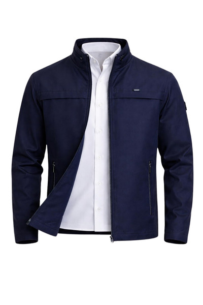 SİVAİST Navy Blue Men's Cotton Polyester Blended Waterproof and Windproof Sea...