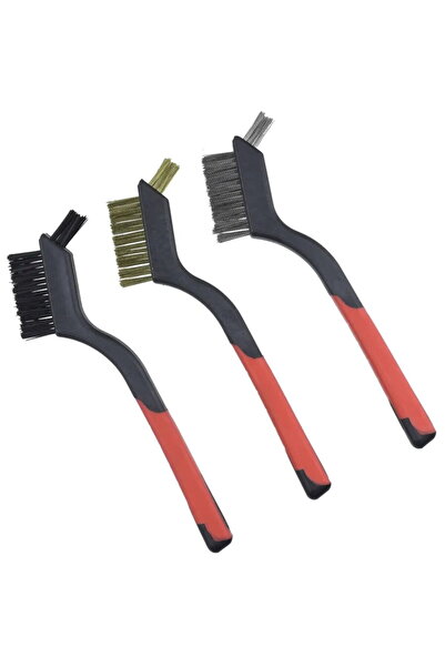 Generic Set of 3 Brushes, 3 Rows, 180 mm, Two-Material Handle