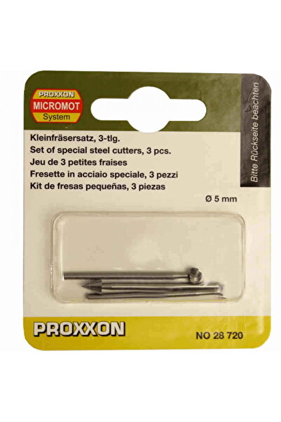 Proxxon Set Micromot 3 freze din oțel tungsten-vanadiu