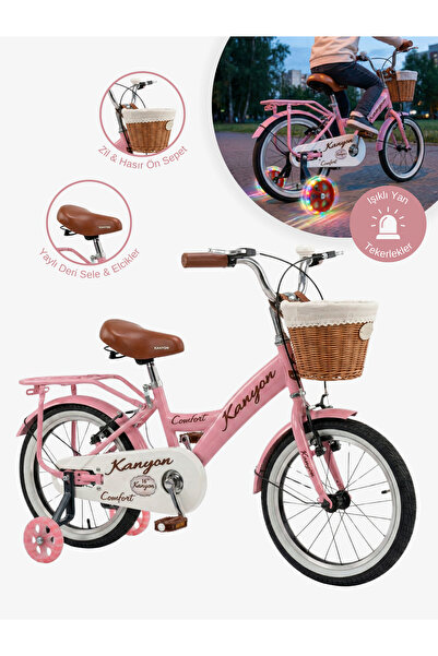 Mach 16 Jant Kanyon Işıklı Destek Tekerlekli Retro Çocuk Bisikleti 4-7 Yaş