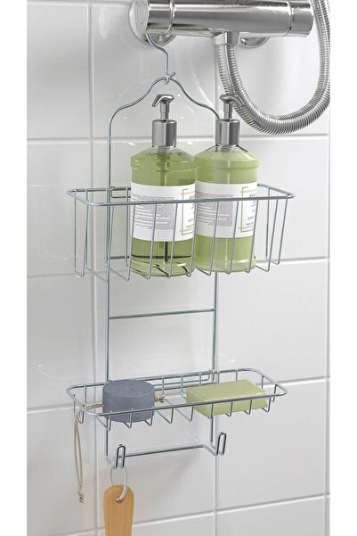IKEA QUİCK Asılabilir Kancalı Duş Sepeti 24x53 Cm 2 Katlı Banyo Sepeti Çelik ...