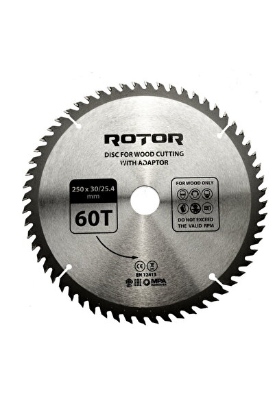 Rotor Disc de tăiere pentru lemn 250*30/25.4 cu adaptor 60T