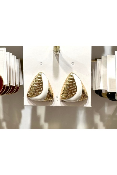 GLOW ACCESSORIES BAE Stainless Steel Triangle Enamel Earrings
