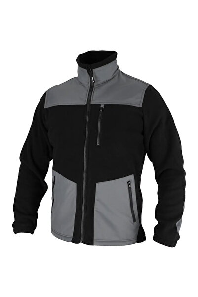 Generic Fleece Hoodie with Inserts, 280g/m2, Size L, Black/Grey