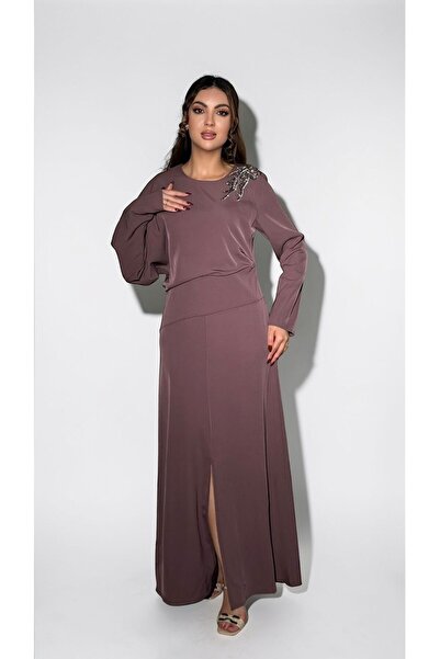 gmax Women's soft dress with crystal shoulder embroidery