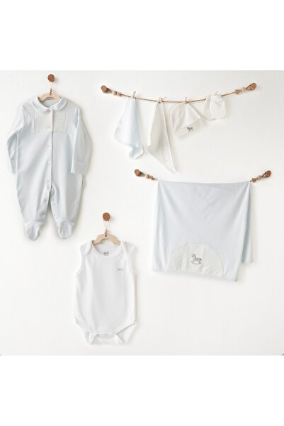 andywawa Li̇mi̇ Baby Boy 7-Piece Embroidered Detailed Ba Blanket Overalls Hos...