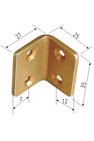 P&P COLȚ METALIC DREPTANGULAR 35/25X27MM
