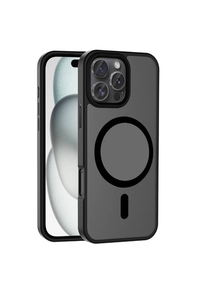 zore iPhone 16 Pro Max Kılıf M-safe Şarj Özellikli Mat Arka Yüzey Sio Kapak