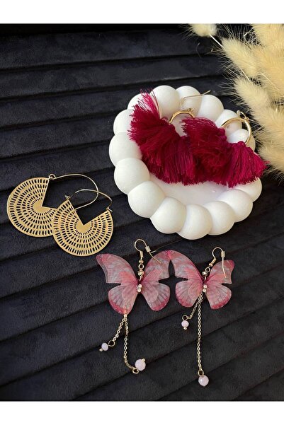 Luxiva 3 Pcs Colorful Mix Women's Earrings