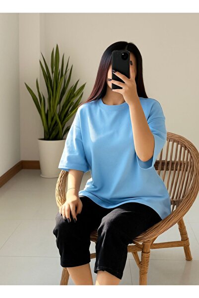 E-ROMA Plain Oversized Unisex T-Shirt Yb6