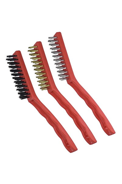 Generic Set de 3 perii, 3 rânduri, 225 mm, mâner din plastic
