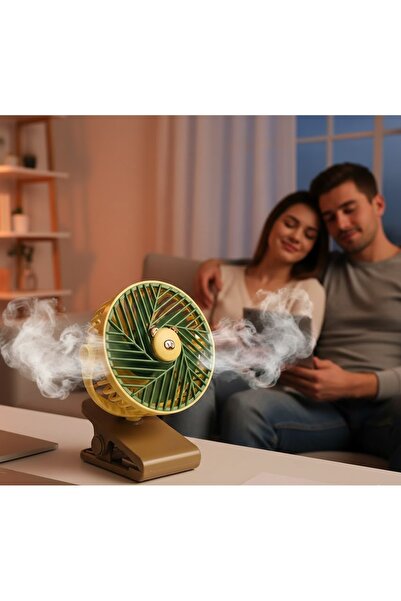 Kuzey Tacı Ayıcık Figürlü Mandallı Masaüstü Mini Vantilatör - Şarj Edilebilir...
