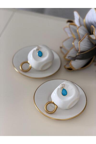 Hediye Köşkü Stone 2-Piece Cup Set (Blue)