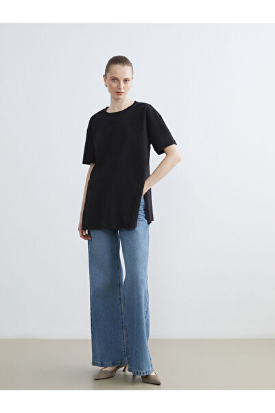 LC Waikiki Slit 100% cotton women's t-shirt