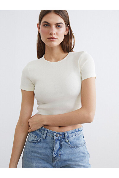 LC Waikiki Rmz Gi̇yi̇m Farkiyla Zero Roba Collar Ribbed Women's Crop