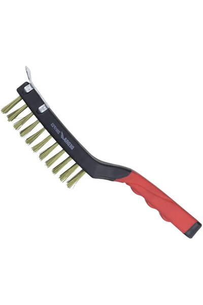Generic Wire Brush, 4 Rows, Brass, Length 285mm