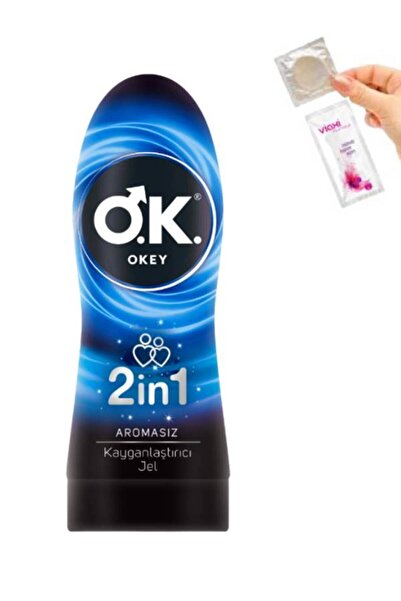 Okey 2in1 Aromasız Kayganlaştırıcılı Masaj Jel 200 ml x 1 ad+Genital Mendil/P...