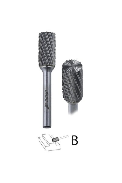 Generic Cylindrical Cutter with Teeth B12x25mm, Shaft 6mm