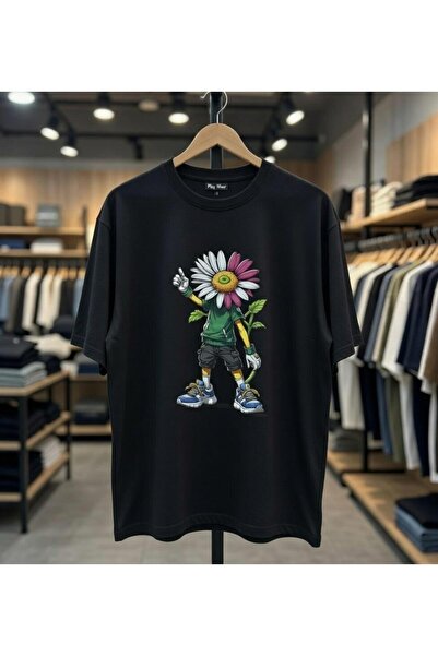 playwear Tricou Ayçicek cu imprimeu cu siluete umane, 100% bumbac, croială no...