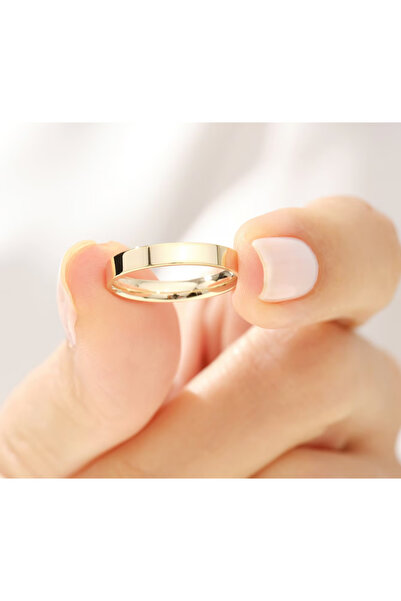 MirariTakıAtölyesi 3 mm 925 Ayar Gümüş Alyans Yüzük – Düz Parlak Minimal Unis...