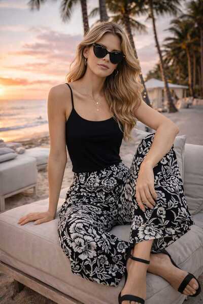 forte bella منقوش سالاش فيسكوز تريند بانتالون