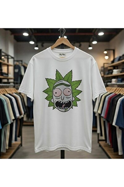 playwear Tricou cu imprimeu Leaf Face, 100% bumbac, cu croială normală și dec...