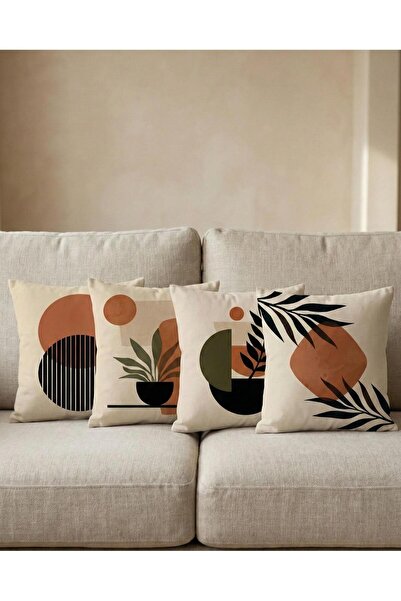 menesahome Nuanțe de pământ în stil boem cu imprimeu geometric Set de Husă de...