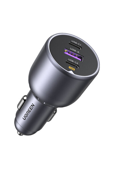 Ugreen USB Car Charger, 2x Type-C Ugreen, Gray