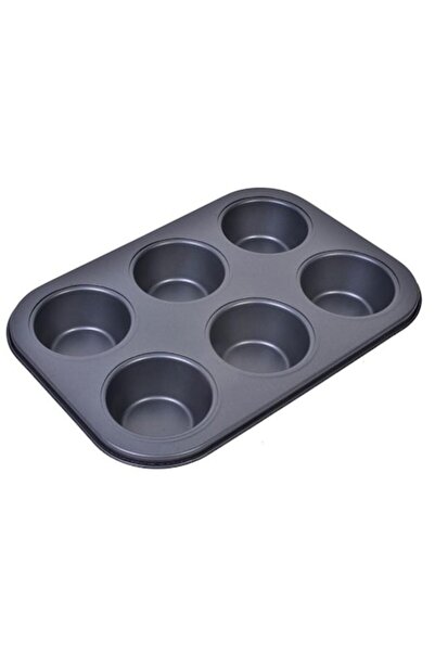 BREZIUM Muffin baking tray, 26.5x18.5x3 cm, Black,